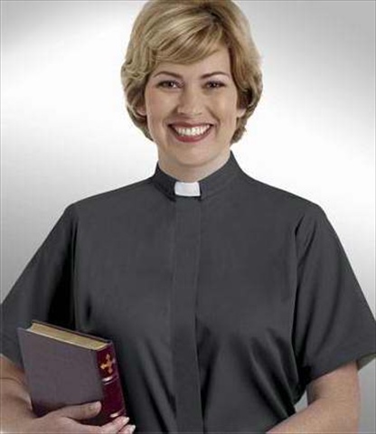 Picture of Murphy Robes 38282 Clerical Shirt Women Short Sleev Tab Col Size 12 Black