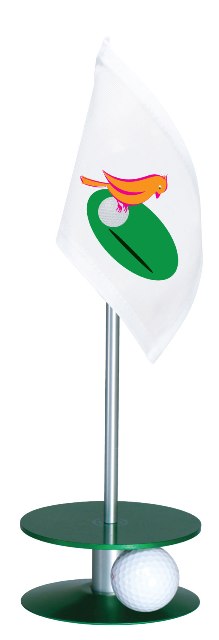 Picture of Anne Stone Golf Putt-A-Round Putting Aid Orange Bird Flag&#44; Green Base