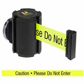 Lavi Industries 50-41300MG-WB-FY-S6 Magnetic Wall Mount Unit, 13 Ft. Retractable Belt Extension, Fluorescent Yellow With Caution Message