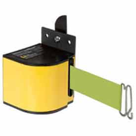Lavi Industries 50-3017YL-18-FY Fixed Mount Safety Barricade, Retractable Belt Extension - 18 Ft. Fluorescent Yellow