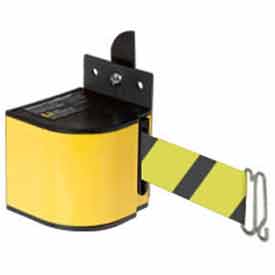 Lavi Industries 50-3017YL-18-SF Fixed Mount Safety Barricade, Retractable Belt Extension - 18 Ft. Safety Yellow Hatch