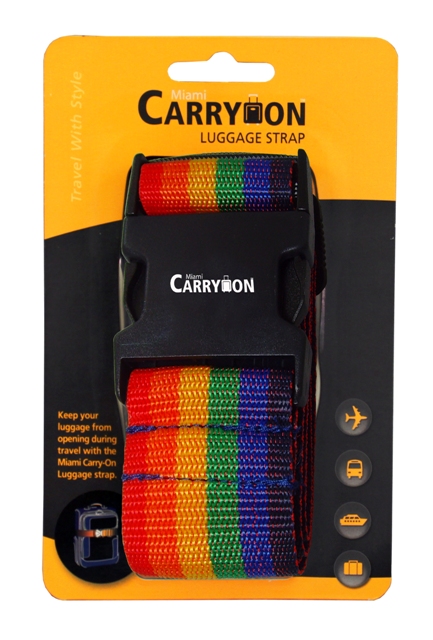 Picture of Naftali TLB305RW Regular Luggage Strap In A Blister - Rainbow