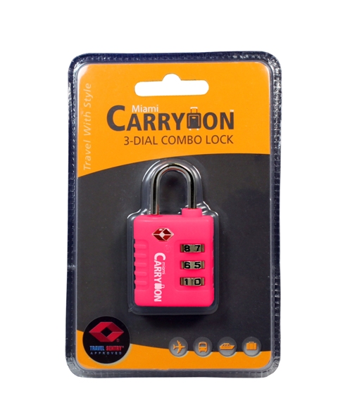 Naftali TLL05PK Tsar 3 Combination Lock - Pink