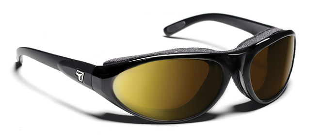 by Panoptx Cyclone Glossy Black Frame with SharpView Polarized Copper Sunglass