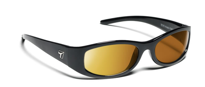 Kristin Glossy Black Frame with Sharp View Polarized Copper Sunglass