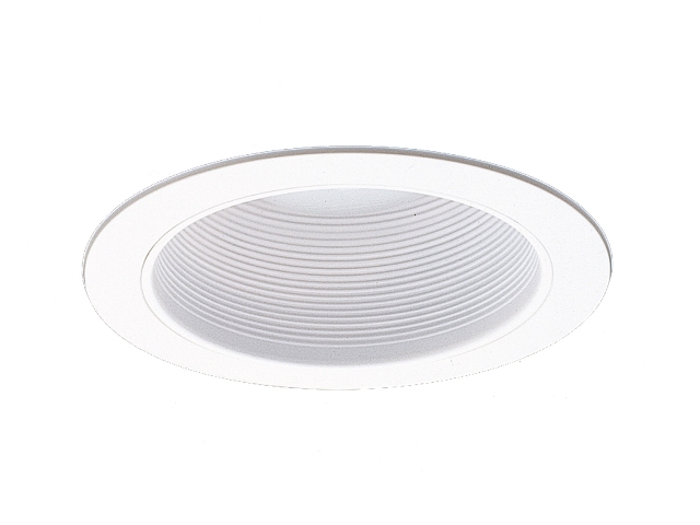 6 In. White Baffle Sloped Ceiling