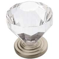 14303G10 1.25 in. Knob Crystal, Satin Nickel