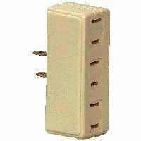 1747V-BOX 3 Outlet 2 Wire Tap-Adapter - Ivory