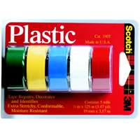Picture of 3M 190T Assorted Color Plastic Tape 5 Pack