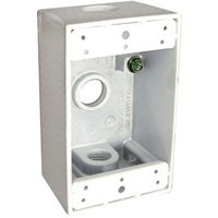 Picture of Bell Weatherproof 5320-6 1-Gang 3 Outlet Box Aluminum White