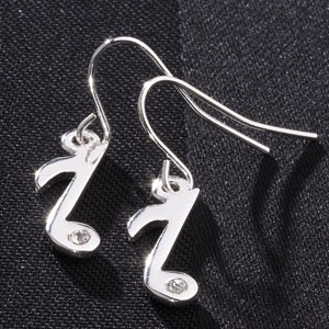 Musical Note Earrings with Crystal buy wholesale