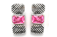 OEP769PK Designer Cable Earring in Pink