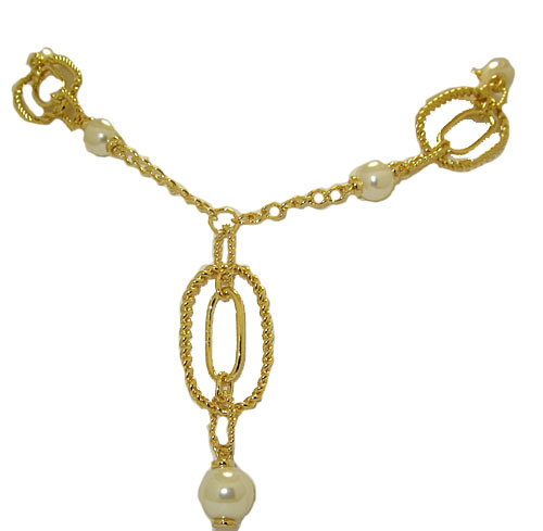 Gold Pearl Neck 16 inches plus Drop