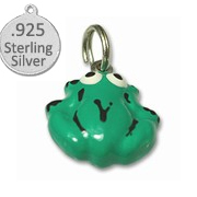 Picture of Designer Jewelry SC143 Sterling Silver green frog charm