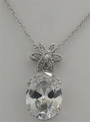NE1835S A wholesale Cz Oval Pendant All clear
