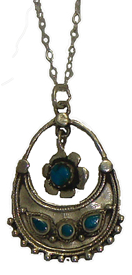 Picture of Designer Jewelry NE7739T Silver Genuine Turquoise Pendant with Chain