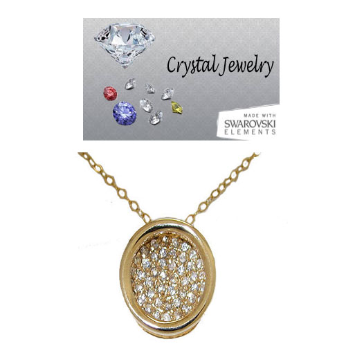 CN4319Y Designer pave circle pendants & chain