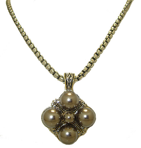 Gunmetal Pearl Crystal Designer Neacklace