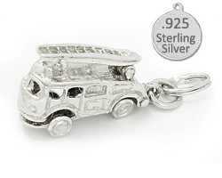 Picture of Designer Jewelry SC163 925 Sterling Silver 3 D Fire Engine Charm 