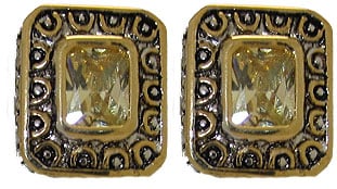 EP314CIT Citrene Cz Designer Earrings Accented 18 KT Gold