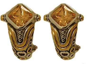 EP249CH Champagne Austrian Crystal Designer Earring
