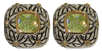 EP843P Designer Cable Fashion Earring Peridot