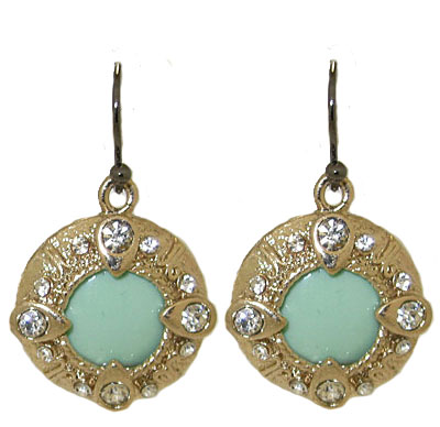 Picture of Designer Jewelry 03799ET Cubic Zirconia Earrings and Turquoise stones 