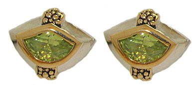 EP902P Designer Peridot Cable Earrings