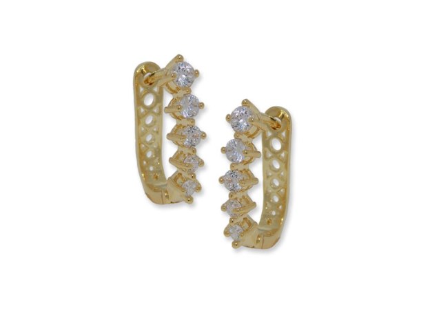 White CZ huggie style wholesale earrings