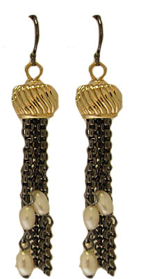 Picture of Designer Jewelry A0325EHG MX Signature Collection Pearl Earring Gunmetal &amp; Gold
