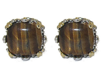 EP711TE Designer Cable Jewelry Earring Tiger Eye