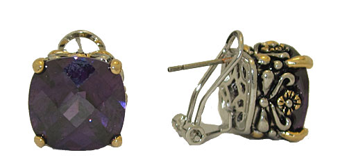EP711A Designer Cable Jewelry Earring Amethyst