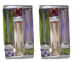 Window Pane Wholesale Earring Color Block Dark Multi