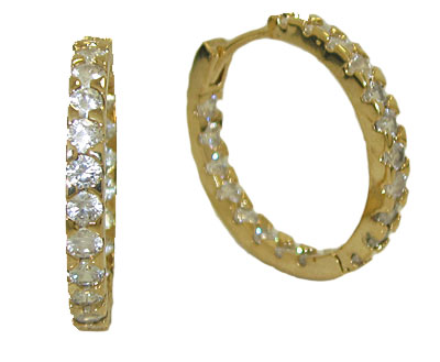 EH050Y Yellow Gold Eternity Hoop In and Out