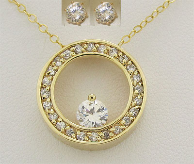 Picture of Designer Jewelry S9716S CZ Designer Eternity Wholesale Necklace Earring Set