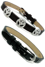 Leather Bracelet Black for Slide Wholesale Charms
