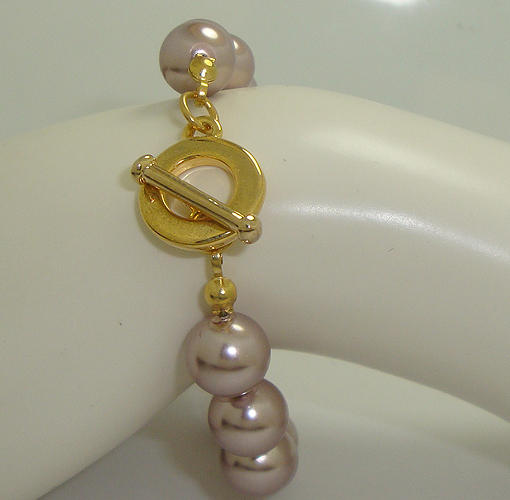 10mm Bronze Pearl Bracelet Toggle Bolt