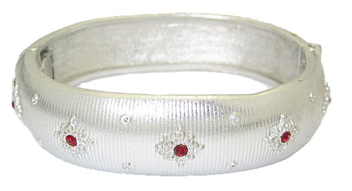 178BS White Gold Hinged Bangle Bracelet -  Designer Jewelry