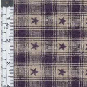 Picture of Textile Creations CC-311 Country Cupboard Jacquard Fabric- Navy Star Plaid- 15 yd.