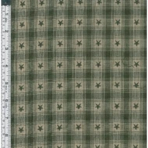 Picture of Textile Creations CC-312 Country Cupboard Jacquard Fabric- Green Star Plaid- 15 yd.