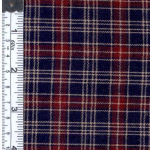 Picture of Textile Creations OG-35 Old Glory Fabric- Plaid Navy- Wine- 15 yd.