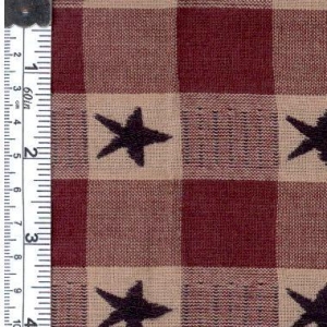 Picture of Textile Creations OG-32 Old Glory Jacquard Fabric- Star Check Wine And Navy- 15 yd.