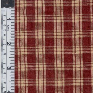 Picture of Textile Creations 102 Rustic Woven Fabric- Natural Plaid Wine- 15 yd.
