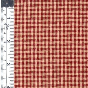 Picture of Textile Creations 104 Rustic Woven Fabric- Small Check Wine And Natural- 15 yd.