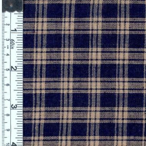 Picture of Textile Creations 109 Rustic Woven Fabric- Natural Plaid Navy- 15 yd.