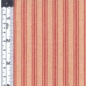 Picture of Textile Creations 586 Rustic Woven Fabric- Stripe Natural- Red- 15 yd.