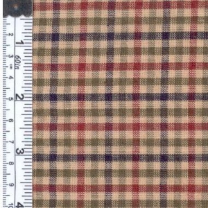 Picture of Textile Creations 972 Rustic Woven Fabric- 0.12 Check Navy- Olive And Wine- 15 yd.