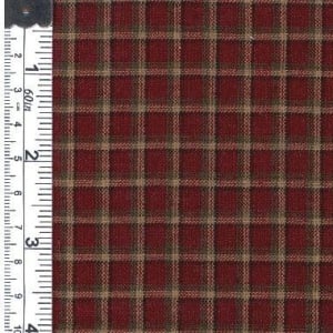 Picture of Textile Creations 1013 Rustic Woven Fabric- Plaid Wine- Dark Green And Natural- 15 yd.