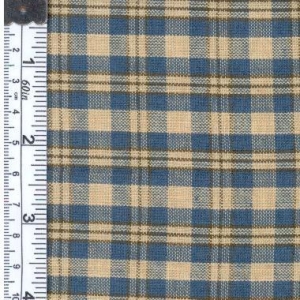 Picture of Textile Creations 1313 Rustic Woven Fabric- Small Plaid Blue- Khaki And Natural- 15 yd.