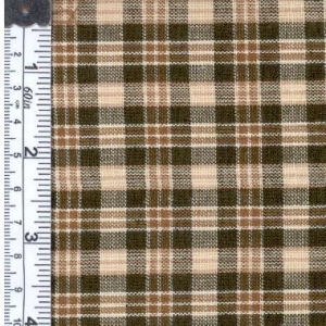 Picture of Textile Creations 1336 Rustic Woven Fabric- Small Plaid Natural Brown- 15 yd.
